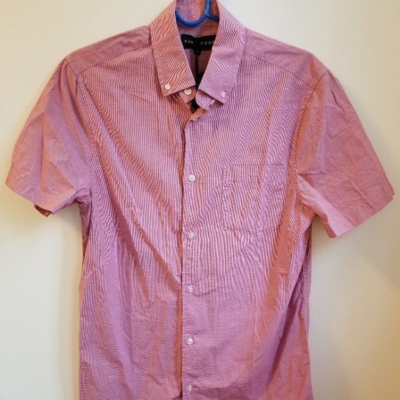 Red button up short sleeve - Picture 1 of 2