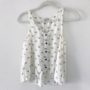 forever 21 • cream printed flowy pocket tank