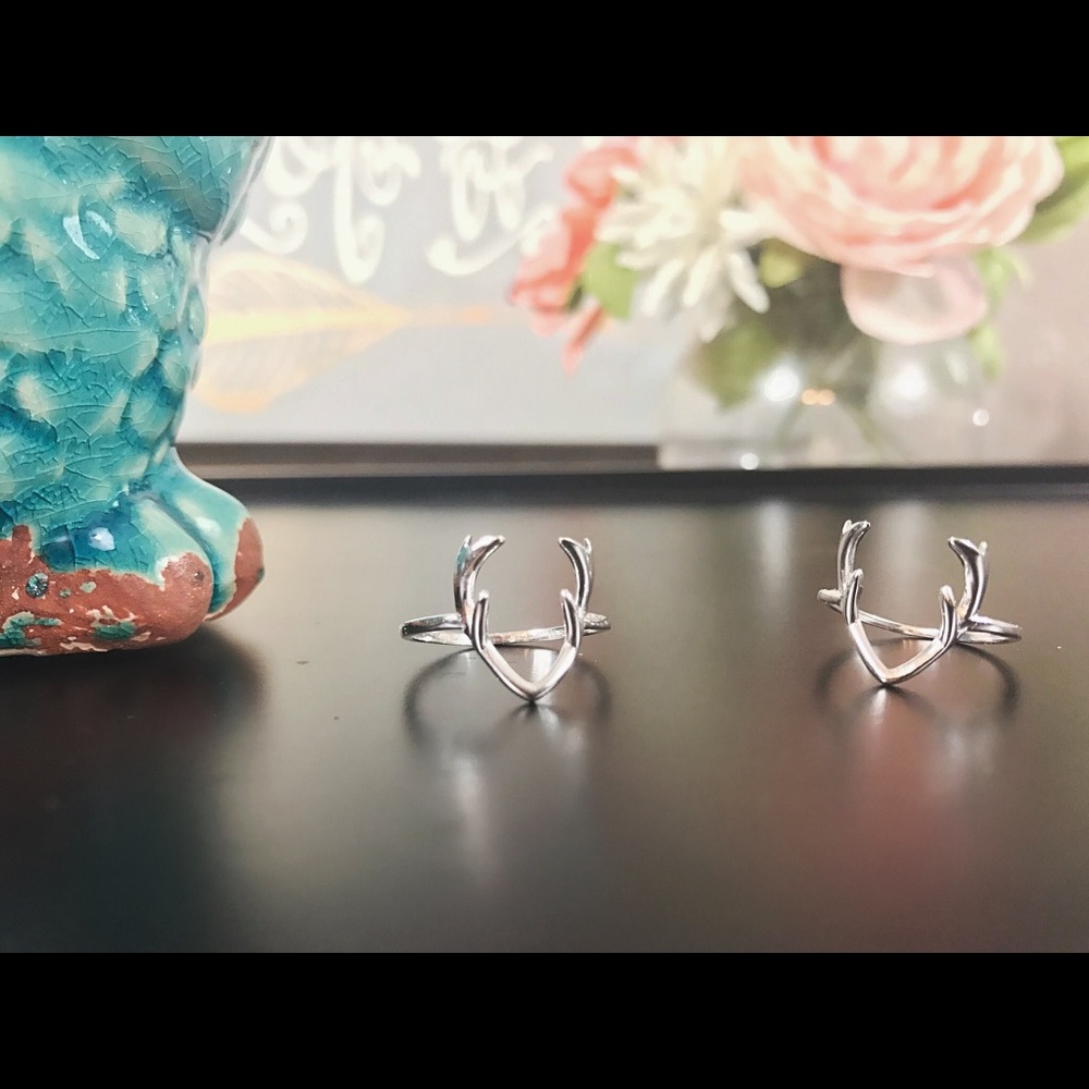 Sterling silver antler ring