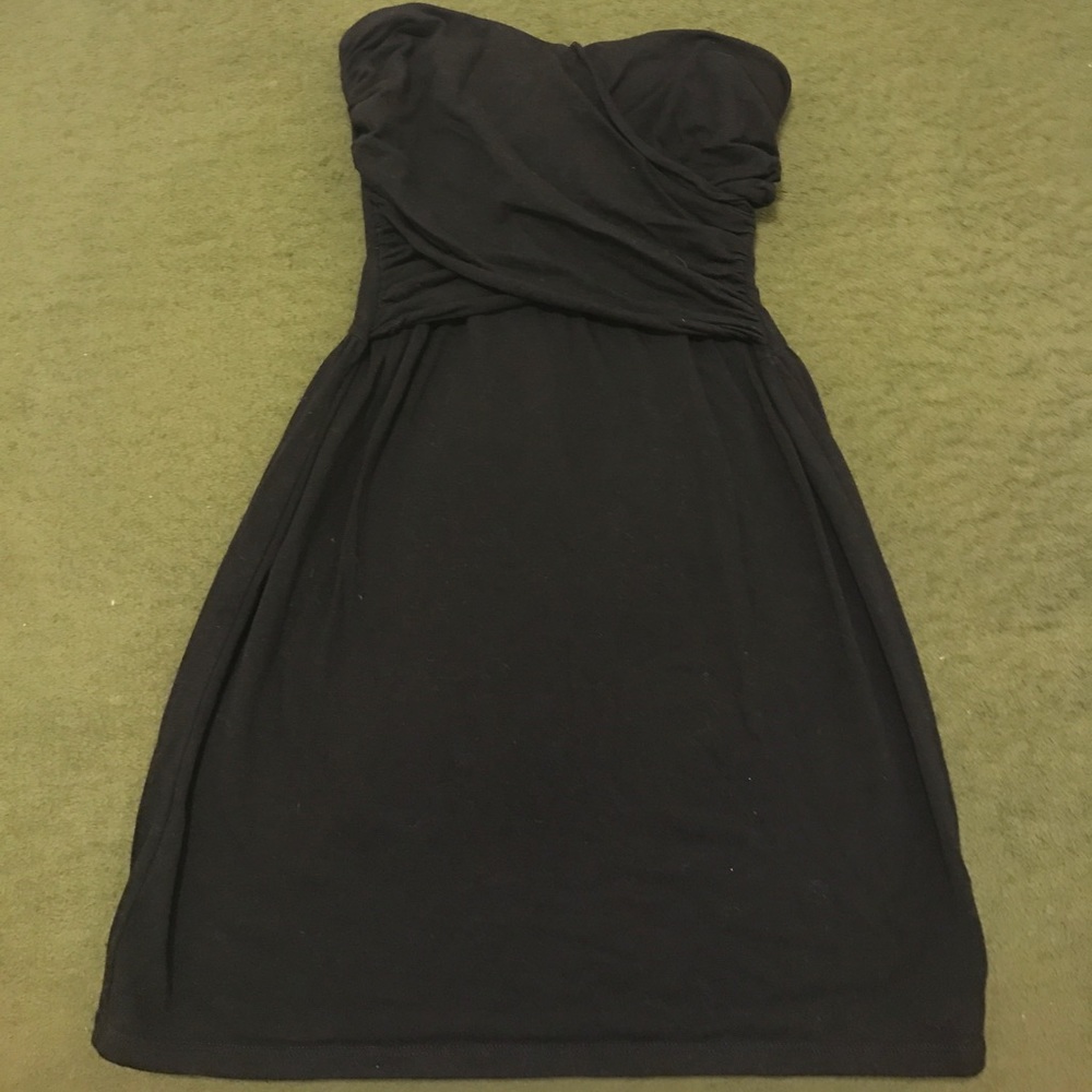 Strapless black dress