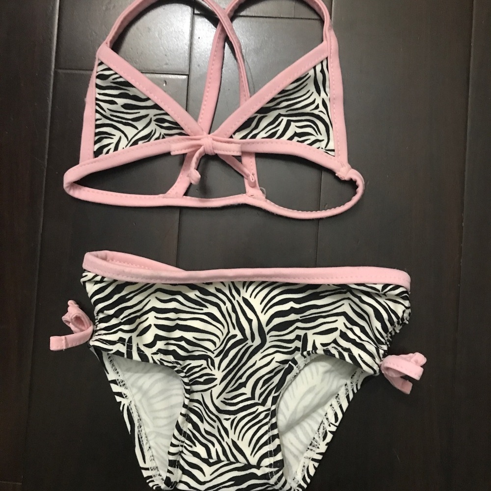 Infant baby girl bikini zebra print