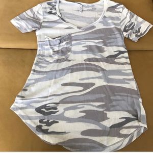 White camo v neck