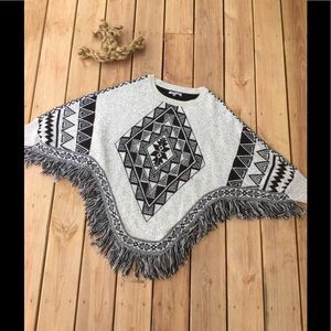 Olivia Sky Boho Poncho Sweater