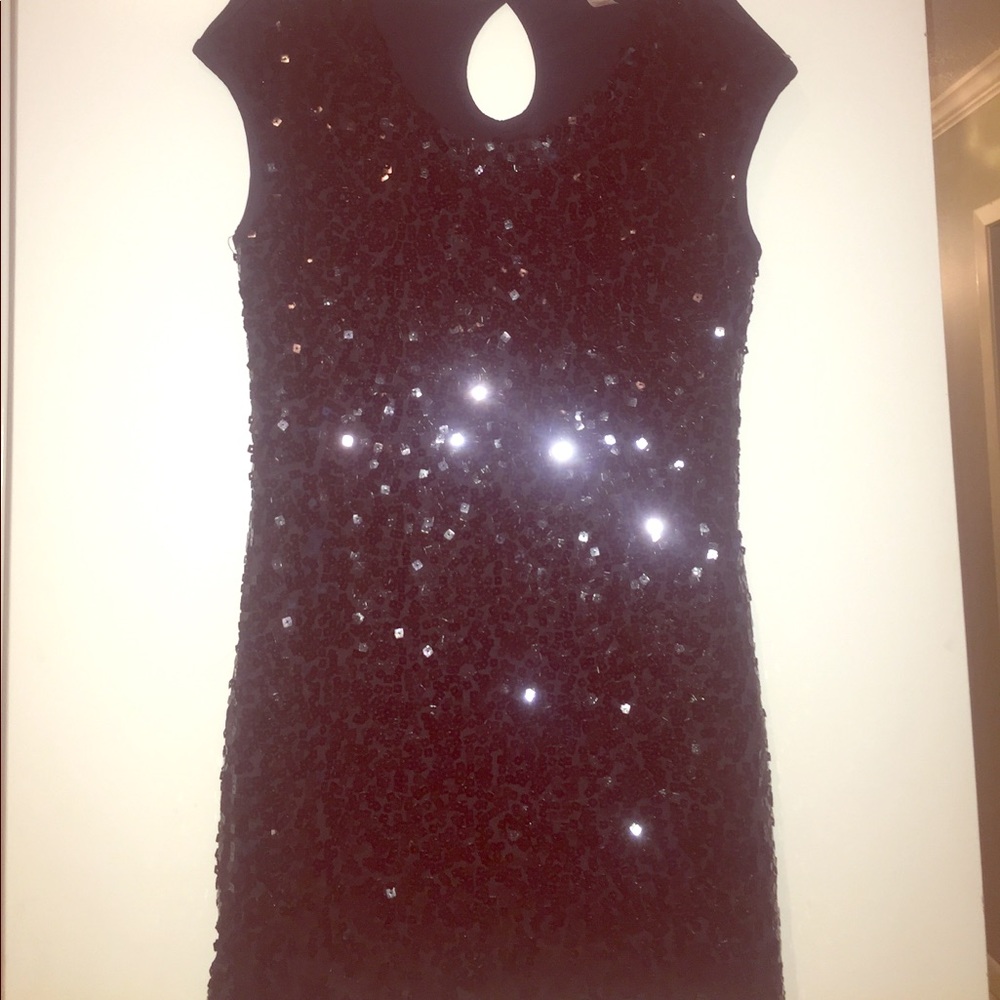 Fun Black Sequin Party Dress