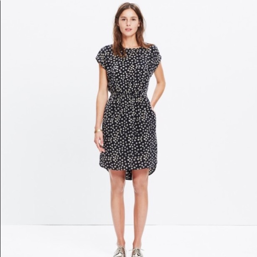 Madewell Silk Stencil Blossom Dress