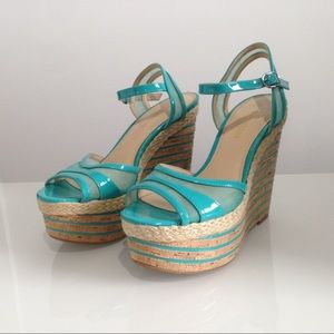 Enzo Angliolini Turquoise Wedges