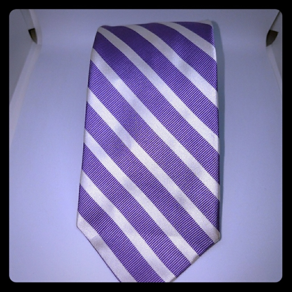 Purple and white striped Merona Tie