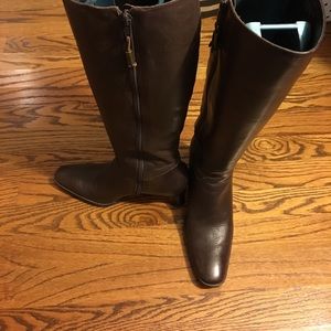 Ralph Lauren brown leather dress boots