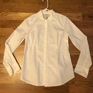 JCREW Stretch Perfect White Button-Down Shirt