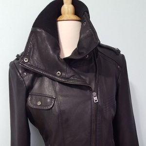 ANDREW MARC New York Black Leather Jacket Size S