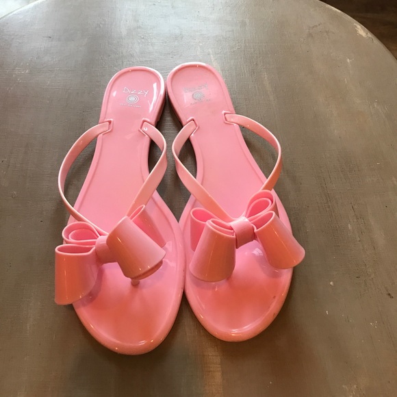 plastic sandals with bow