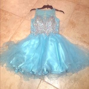 Illusion neck beaded Cocktail Dress