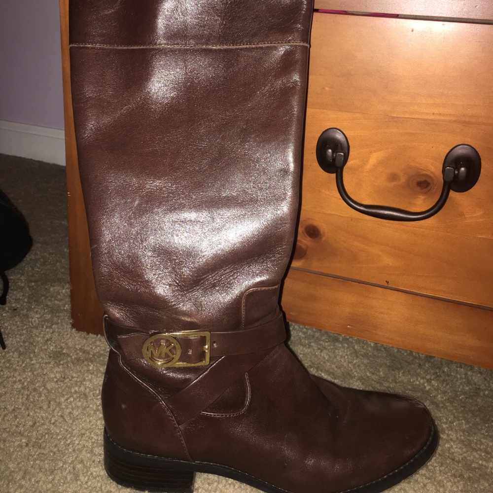 brown leather MK boots