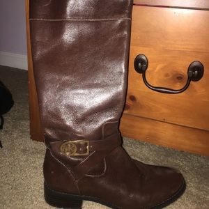 brown leather MK boots