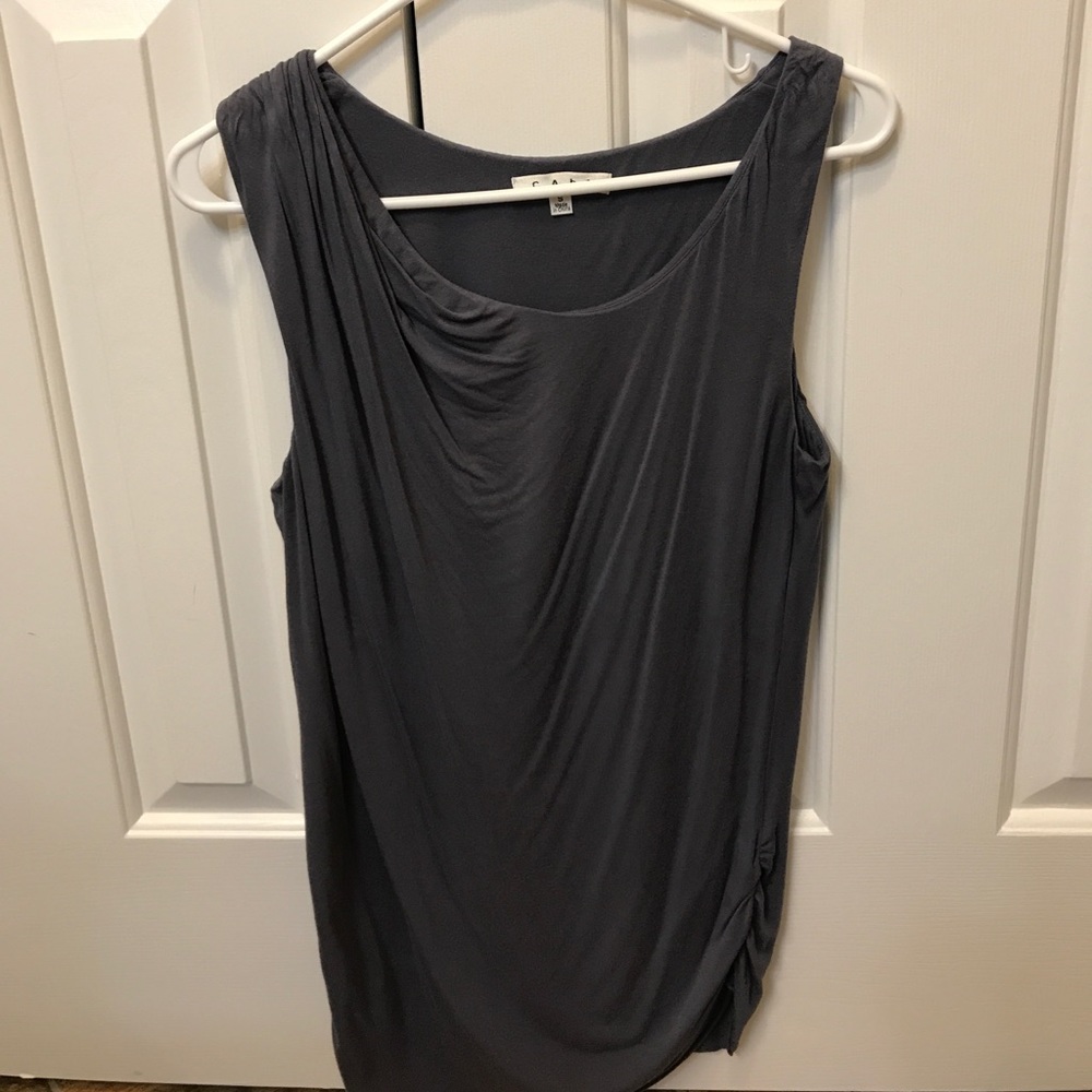 CAbi Blue Tank Top w/ Side Ruching
