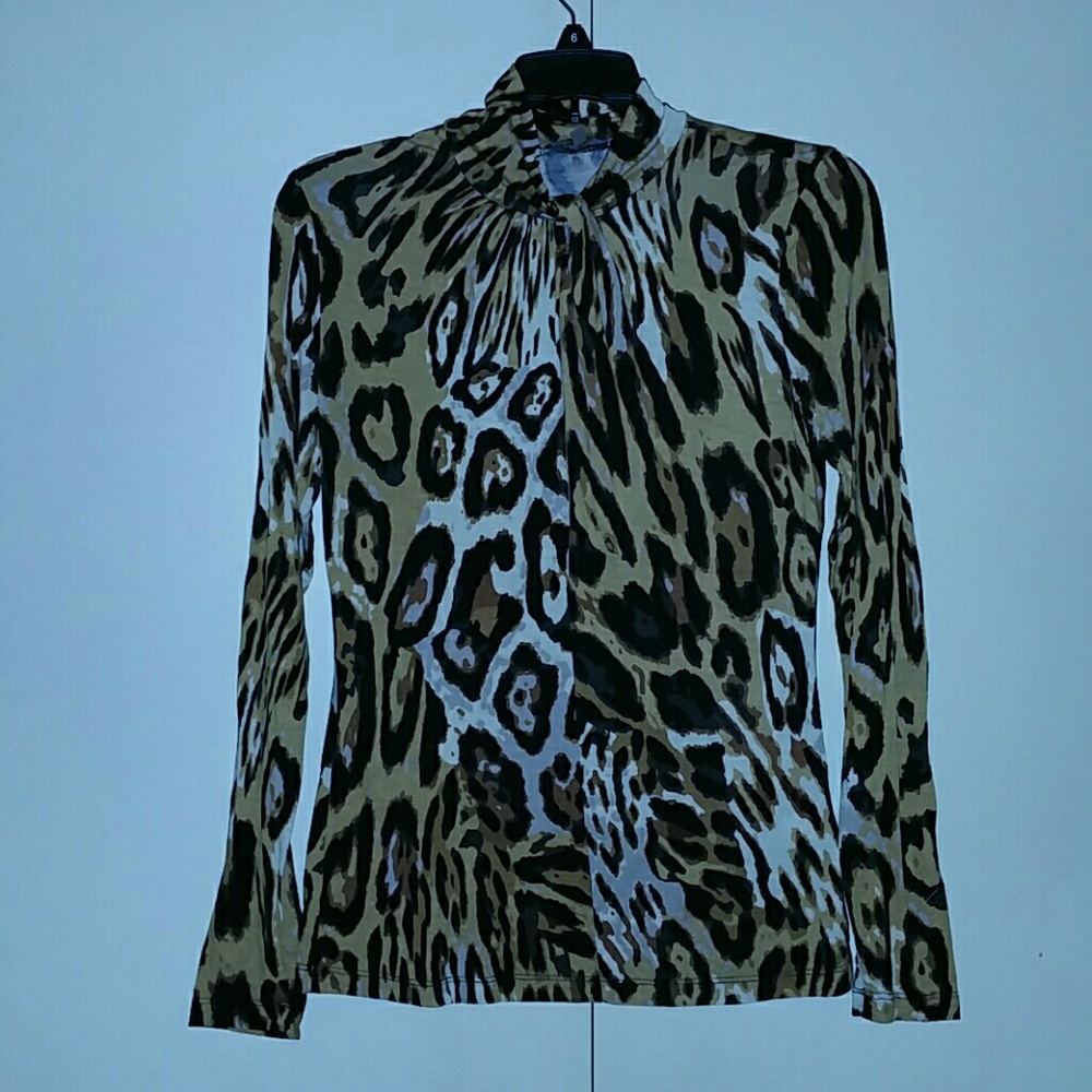 Animal Print Long Sleeves Top