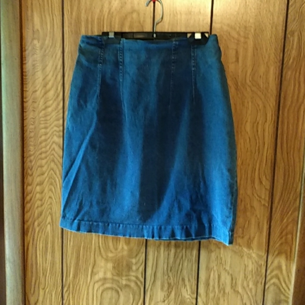A jean skirt.