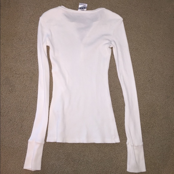 Long Sleeve Waffle Shirt with Rhinestone Buttons - Picture 3 of 3