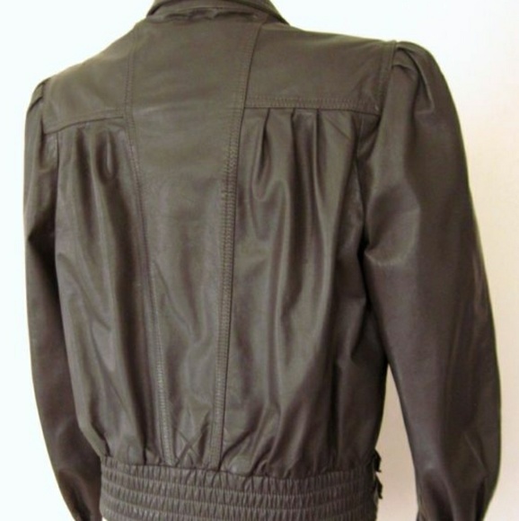 SOLD Slate Gray Puff Slv Moto Jacket xs/sm - Picture 4 of 4