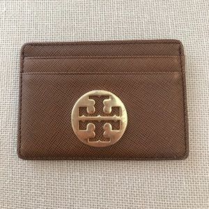 Tory Burch Leather Logo Card Holder