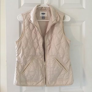 Beige Quilted Thin Vest