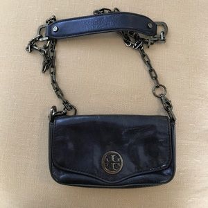 Tory Burch Metallic Navy Cross Body Bag