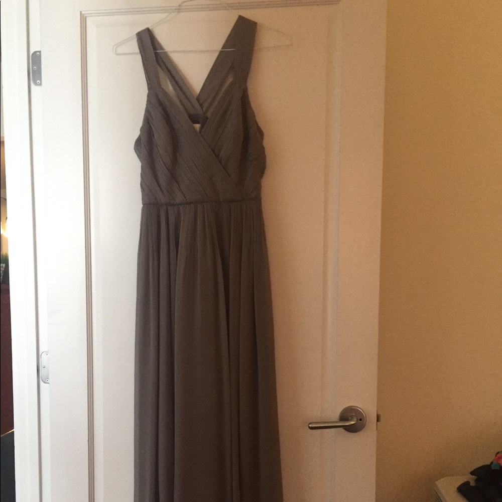 J Crew Silk Chiffon Bridesmaid Dress in Graphite