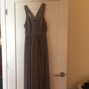 J Crew Silk Chiffon Bridesmaid Dress in Graphite