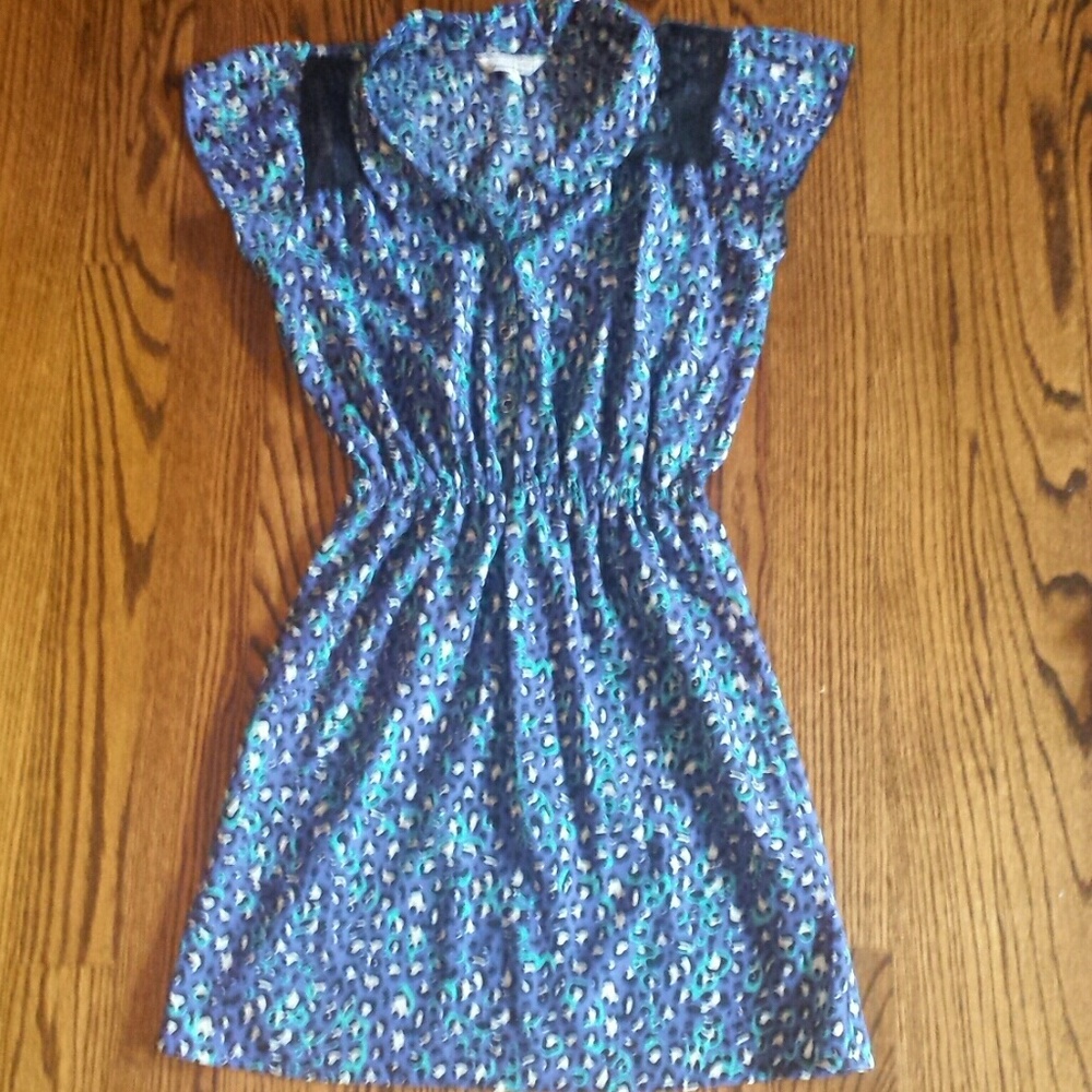 Leopard cap sleeve mini dress