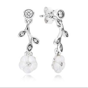 Pandora Mother of Pearl Floral Drop Earrings