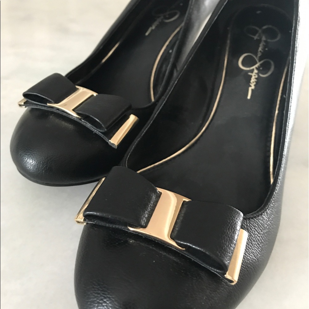 Like New Jessica Simpson Black Wedges SZ  9.5