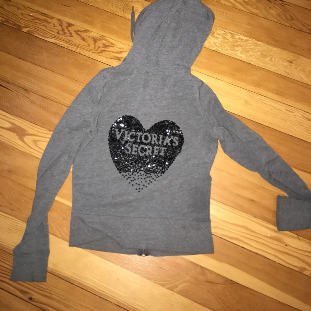 Victoria's Secret grey small zip up hoodie