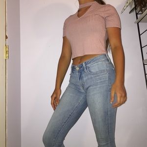 NEW Pink cutout baddie crop top
