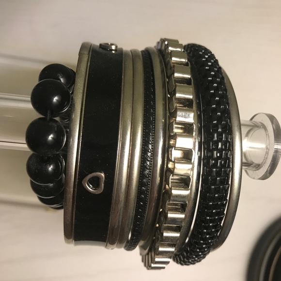 Silver & Black Bracelet Set - Picture 4 of 5