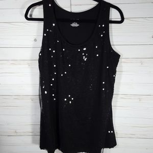 Lane Bryant Black Sequin Tank