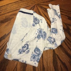 Blue floral grey sweater