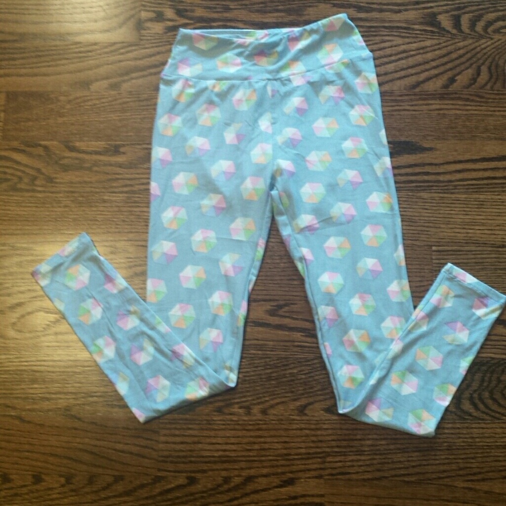 Gray geometric lularoe leggings nwot