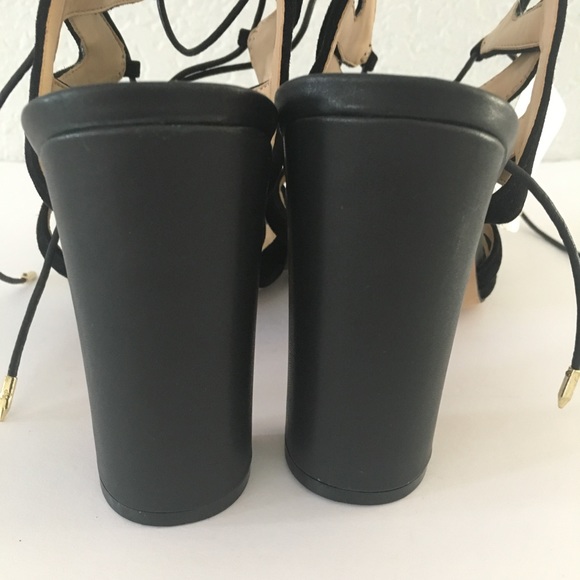 SAM EDELMAN BLACK SUEDE STRAPPY LACEUP SANDAL 9.5 - Picture 5 of 6