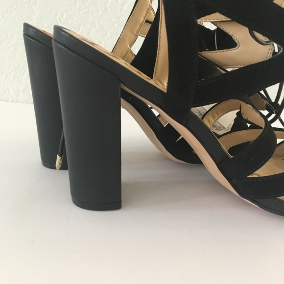 SAM EDELMAN BLACK SUEDE STRAPPY LACEUP SANDAL 9.5 - Picture 6 of 6