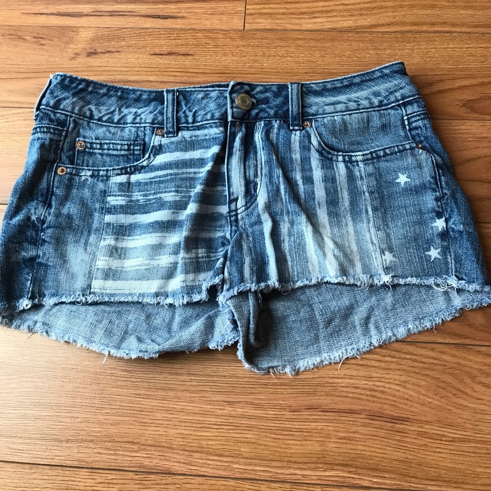 American Eagle Outfitters Striped Jean Shorts