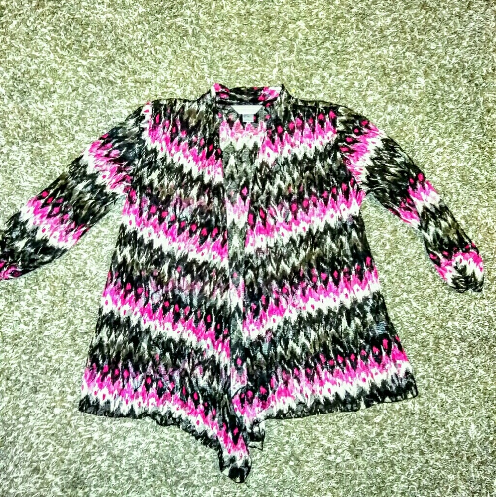 Christopher & Banks Sheer Pink & Black Top M