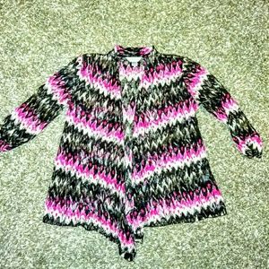 Christopher & Banks Sheer Pink & Black Top M