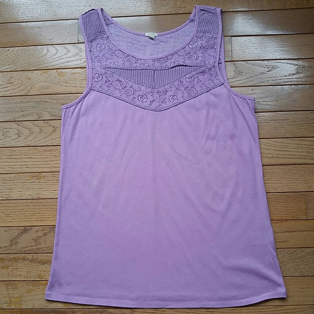 ♦ 3 for $15 J. Crew Purple Lace Trim Tank