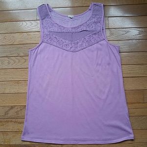 ♦ 3 for $15 J. Crew Purple Lace Trim Tank