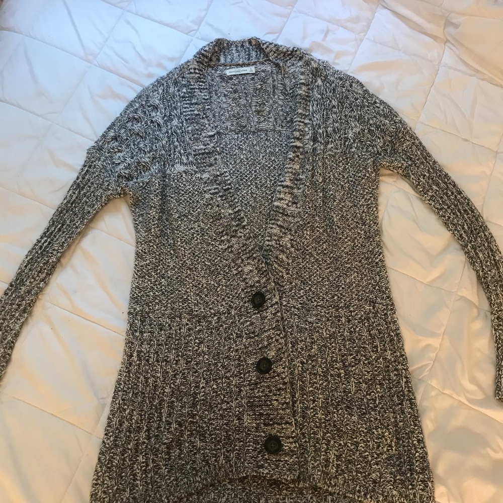 Abercrombie & Fitch grey/white cardigan