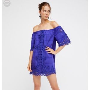 Free people battenburg off the shoulder dress.