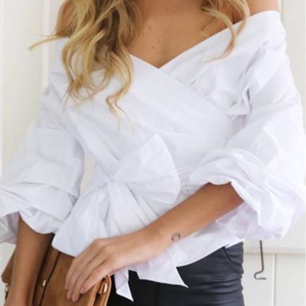 Off the Shoulder Poplin Tops