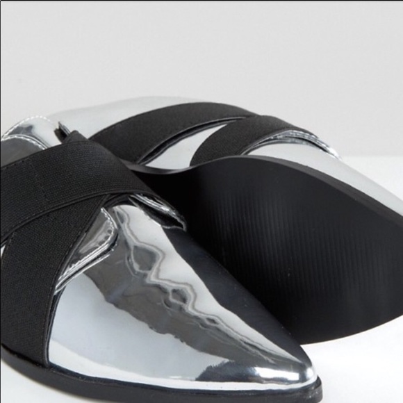 LAST PAIR ASOS MOTOR Pointed Flats - Picture 2 of 6