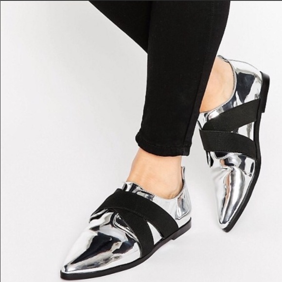 LAST PAIR ASOS MOTOR Pointed Flats - Picture 5 of 6