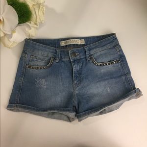Zara Studded Denim Shorts US 2